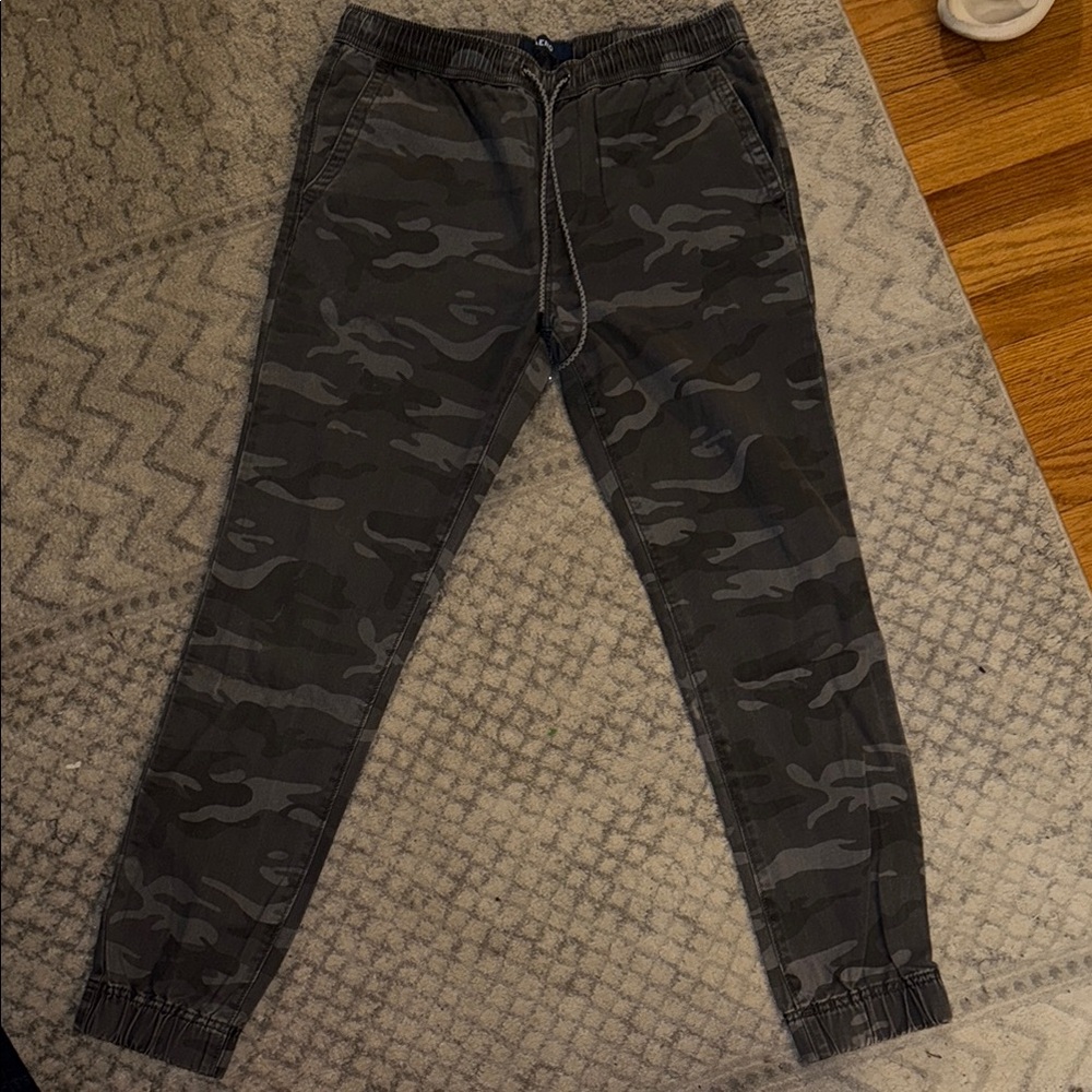 AERO - Gray Urban Camo Joggers with Drawstring Waist